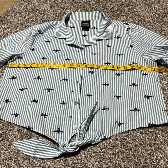 Boxlunch Her Universe Disney Aladdin Lamp stripe Womens Tie-Front Woven Top L - Picture 5 of 8